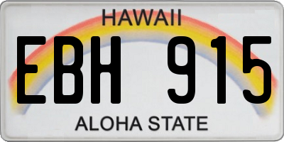HI license plate EBH915