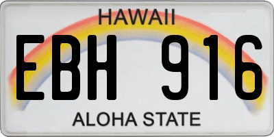 HI license plate EBH916