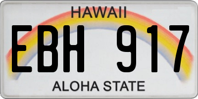 HI license plate EBH917