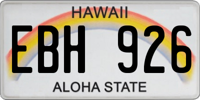 HI license plate EBH926