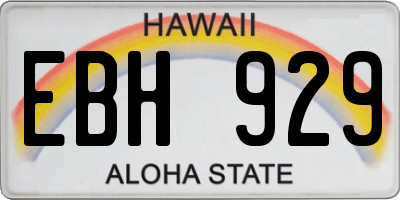 HI license plate EBH929