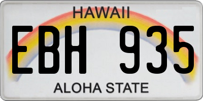 HI license plate EBH935