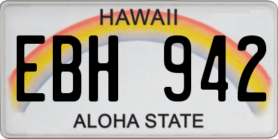 HI license plate EBH942