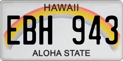 HI license plate EBH943
