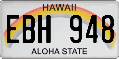 HI license plate EBH948