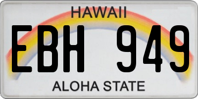 HI license plate EBH949