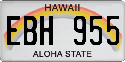 HI license plate EBH955