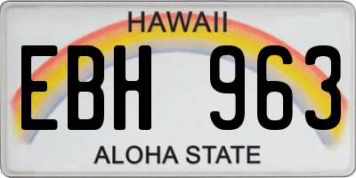 HI license plate EBH963