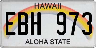 HI license plate EBH973