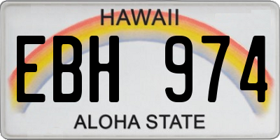 HI license plate EBH974