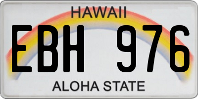 HI license plate EBH976