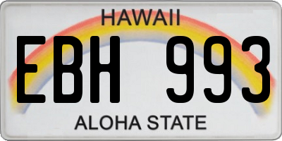 HI license plate EBH993