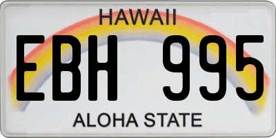 HI license plate EBH995