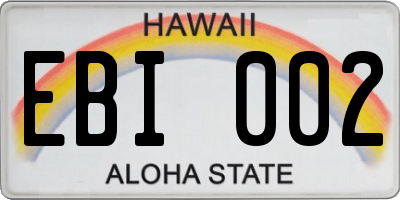 HI license plate EBI002