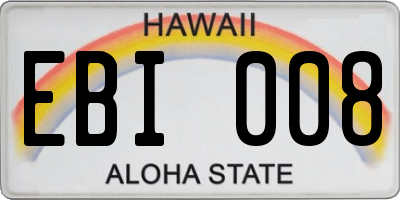 HI license plate EBI008