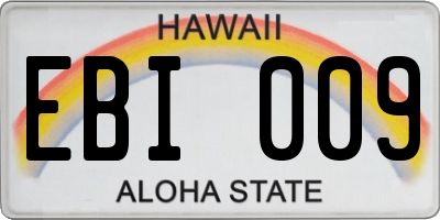 HI license plate EBI009