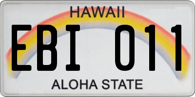 HI license plate EBI011
