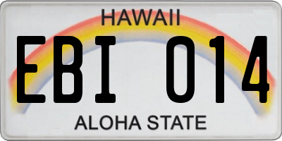 HI license plate EBI014