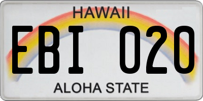 HI license plate EBI020