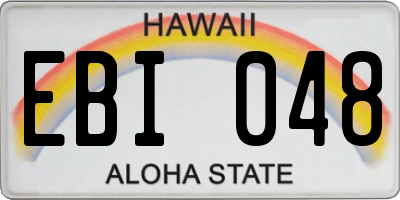 HI license plate EBI048