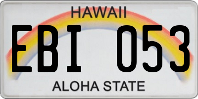 HI license plate EBI053