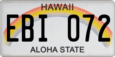 HI license plate EBI072