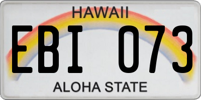 HI license plate EBI073