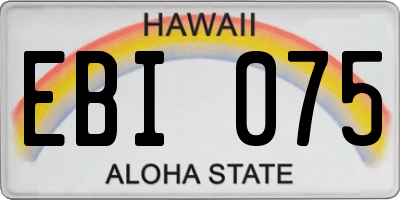 HI license plate EBI075