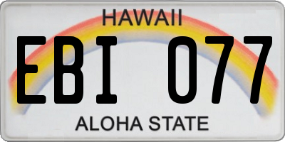 HI license plate EBI077