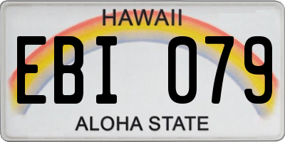 HI license plate EBI079