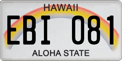 HI license plate EBI081