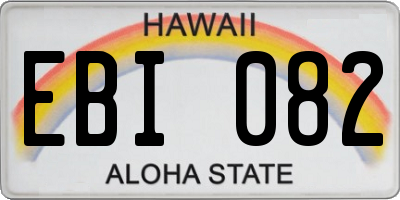 HI license plate EBI082