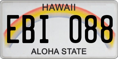 HI license plate EBI088