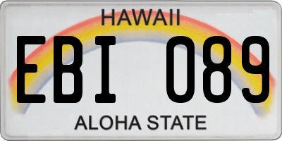 HI license plate EBI089