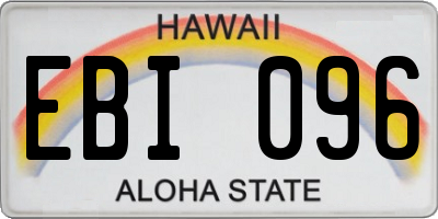 HI license plate EBI096