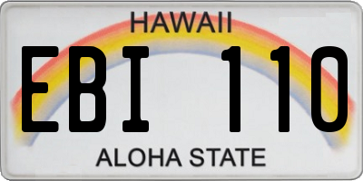 HI license plate EBI110