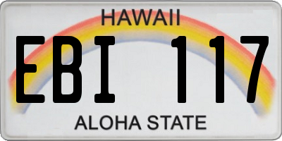 HI license plate EBI117