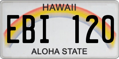 HI license plate EBI120