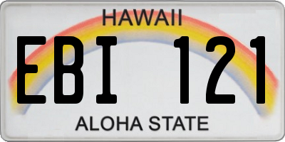 HI license plate EBI121