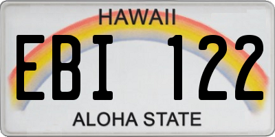 HI license plate EBI122