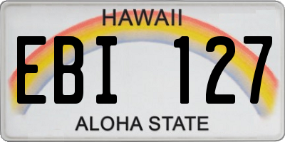 HI license plate EBI127