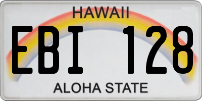 HI license plate EBI128