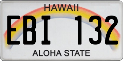 HI license plate EBI132