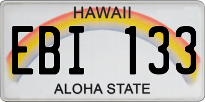 HI license plate EBI133
