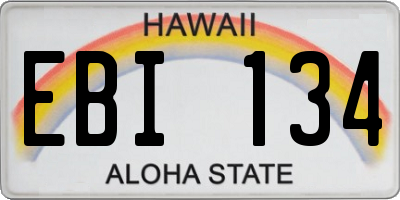 HI license plate EBI134
