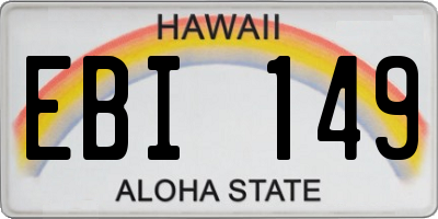 HI license plate EBI149