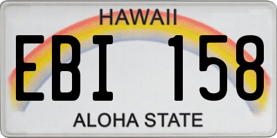 HI license plate EBI158