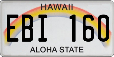HI license plate EBI160