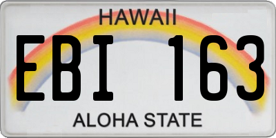 HI license plate EBI163