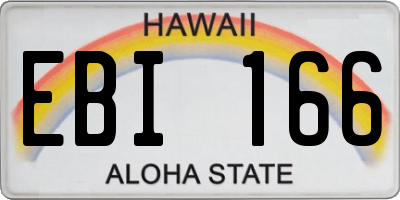HI license plate EBI166
